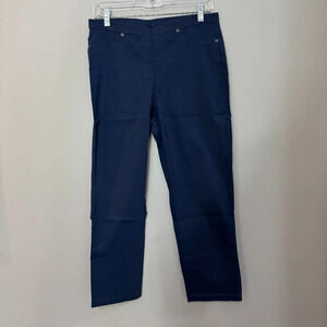 Women's Basic Edition High Rise Elastic Waist Pull on Pants. Navy Size Medium